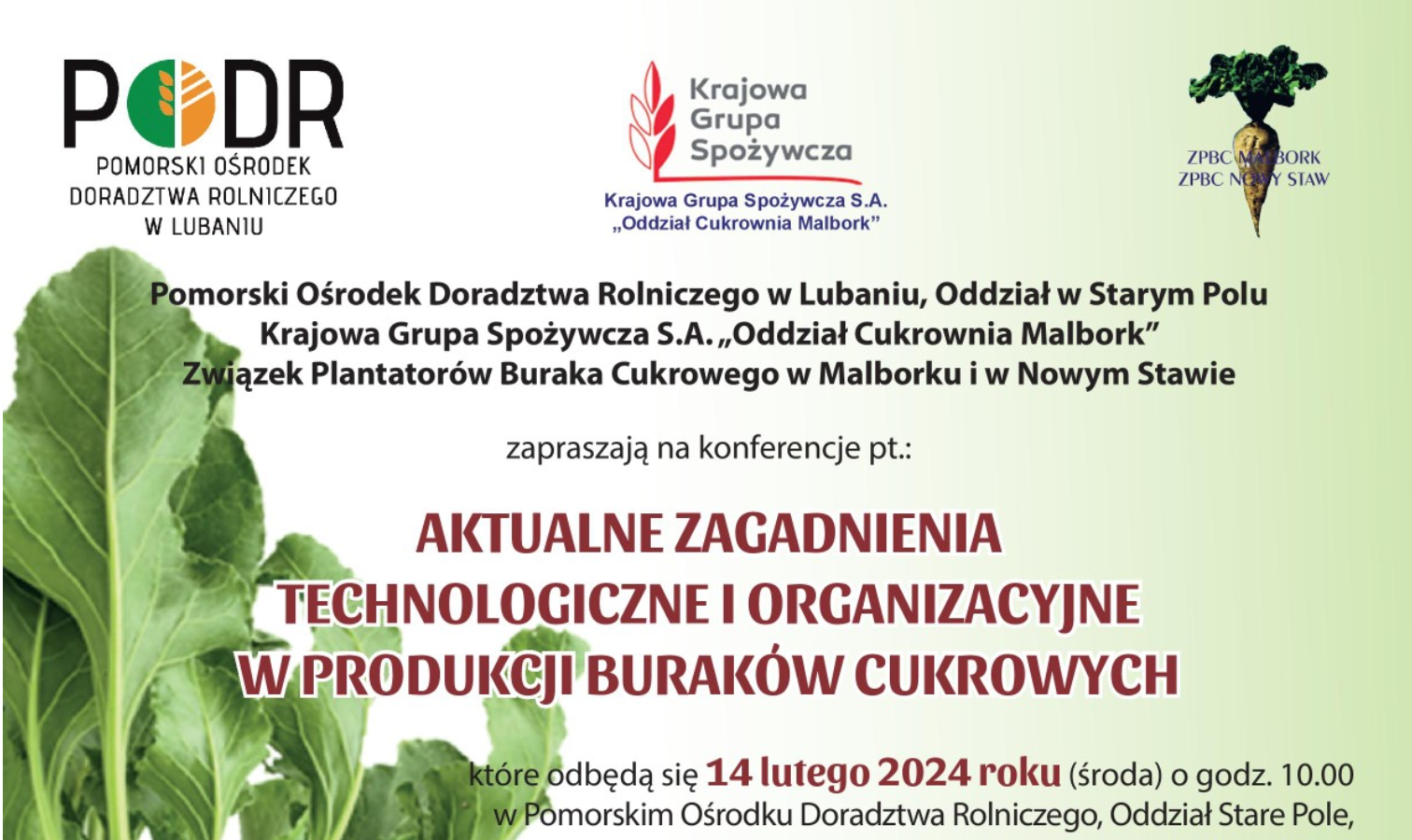 Zimowe spotkania z Plantatorami buraka cukrowego w Cukrowni Malbork